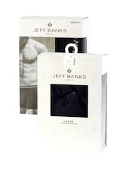 Jeff Banks Black Cotton Button Fly Boxers 3 Pack - Image 8 of 8