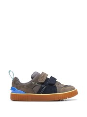 Clarks Grey Standard Fit (F) Combi Oslo Edge T Shoes - Image 1 of 7