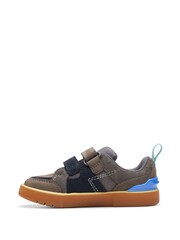 Clarks Grey Standard Fit (F) Combi Oslo Edge T Shoes - Image 2 of 7