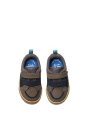 Clarks Grey Standard Fit (F) Combi Oslo Edge T Shoes - Image 6 of 7