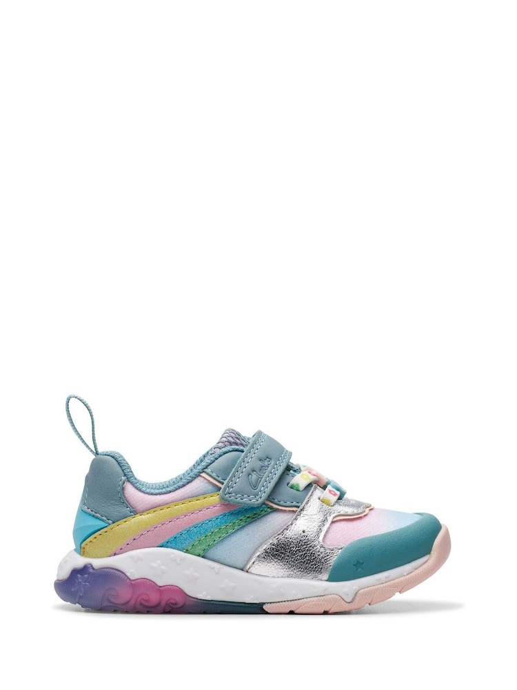Clarks Blue Standard Fit (F) Comb Tidal Star Trainers - Image 1 of 7