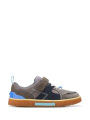 Clarks Grey Standard Fit (F) Combi Oslo Edge Shoes - Image 1 of 7
