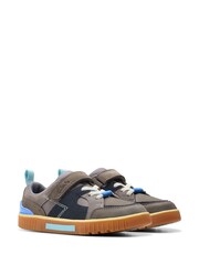 Clarks Grey Standard Fit (F) Combi Oslo Edge Shoes - Image 4 of 7