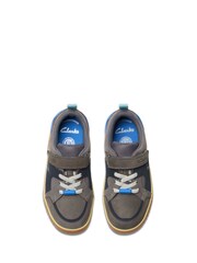 Clarks Grey Standard Fit (F) Combi Oslo Edge Shoes - Image 6 of 7
