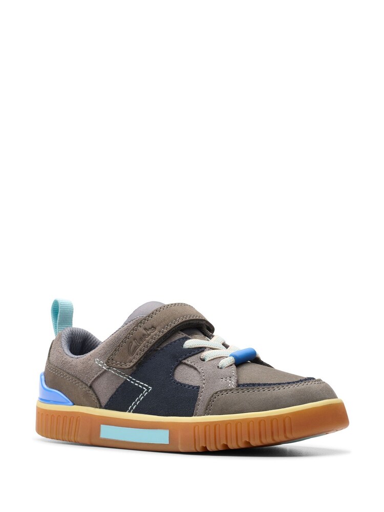 Clarks Grey Standard Fit (F) Combi Oslo Edge Shoes - Image 7 of 7