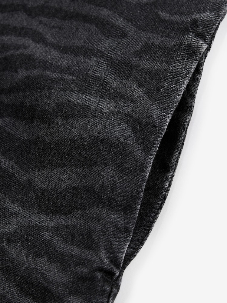 Zebra Print 100% Cotton Short Sleeve Denim T-Shirt Dress - Image 8 of 9
