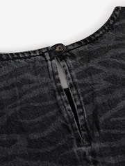 Zebra Print 100% Cotton Short Sleeve Denim T-Shirt Dress - Image 9 of 9