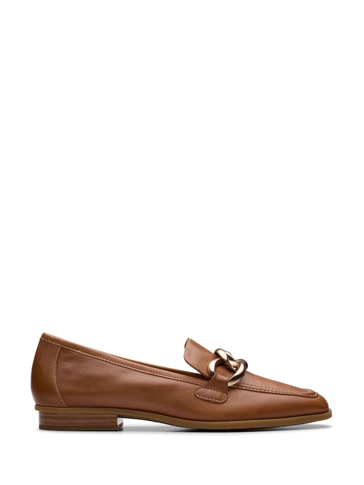 Clarks Brown Wide Fit (E) Sarafyna Iris Leather Shoes - Image 1 of 8