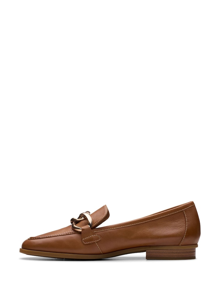 Clarks Brown Wide Fit (E) Sarafyna Iris Leather Shoes - Image 2 of 8