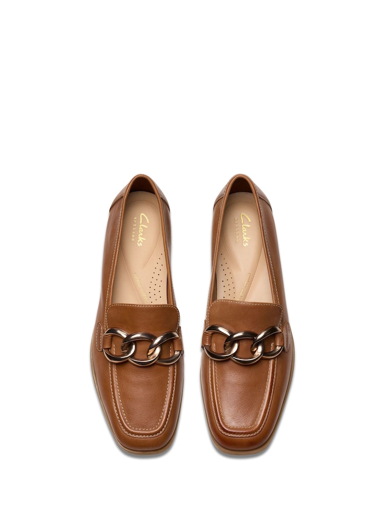 Buy Clarks Brown Wide Fit (E) Sarafyna Iris Leather Shoes from