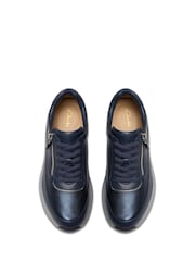 Clarks Blue Standard Fit (D) Leather Tivoli Zip Shoes - Image 6 of 7