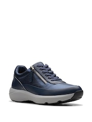 Clarks Blue Standard Fit (D) Leather Tivoli Zip Shoes - Image 7 of 7