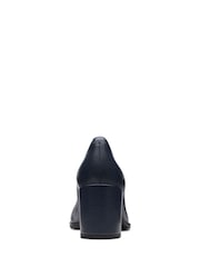 Clarks Blue Wide Fit (E) Leather Freva 55 Court Shoes - Image 3 of 7