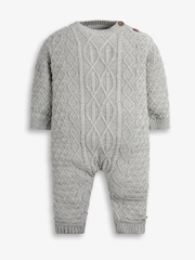 The Little Tailor Baby 100% Cotton Cable Knit Romper And Hat Gift Set - Image 5 of 10