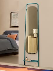 MADE.COM Teal Sylas Full Length Leaner Mirror with Shelf - Image 1 of 4