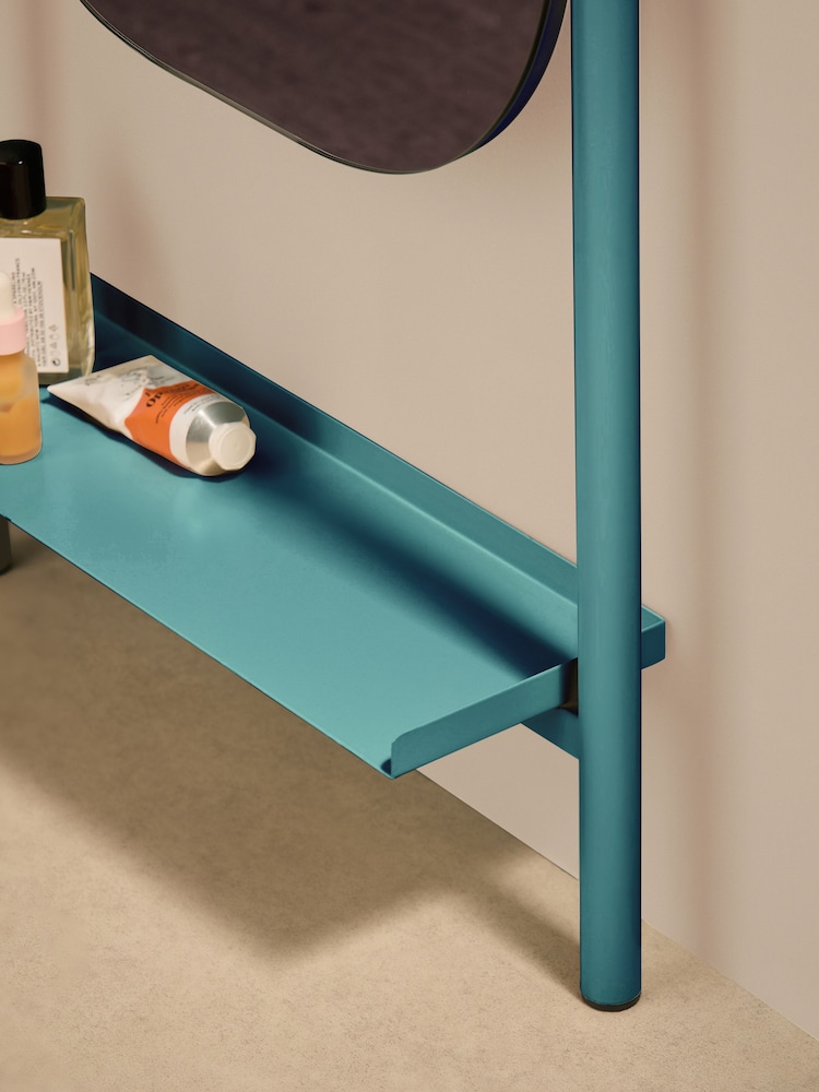MADE.COM Teal Sylas Full Length Leaner Mirror with Shelf - Image 2 of 4
