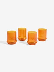 MADE.COM Set of 4 Amber Orange Theon Tumblr Glasses - Image 1 of 1