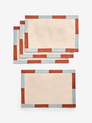 MADE.COM Set of 4 Blue/Orange Willa Placemats - Image 1 of 3