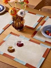MADE.COM Set of 4 Blue/Orange Willa Placemats - Image 2 of 3