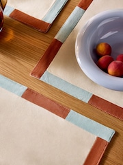 MADE.COM Set of 4 Blue/Orange Willa Placemats - Image 3 of 3