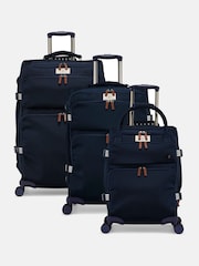 Joules Navy Cabin 4 Wheel Soft Suitcase - Image 7 of 7