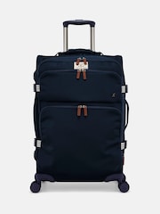 Joules Navy Blue Medium 4 Wheel Soft Suitcase - Image 1 of 9