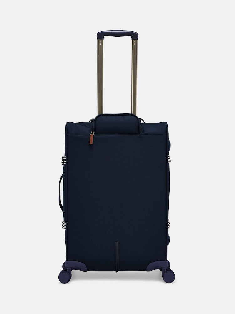 Joules Navy Blue Medium 4 Wheel Soft Suitcase - Image 2 of 9