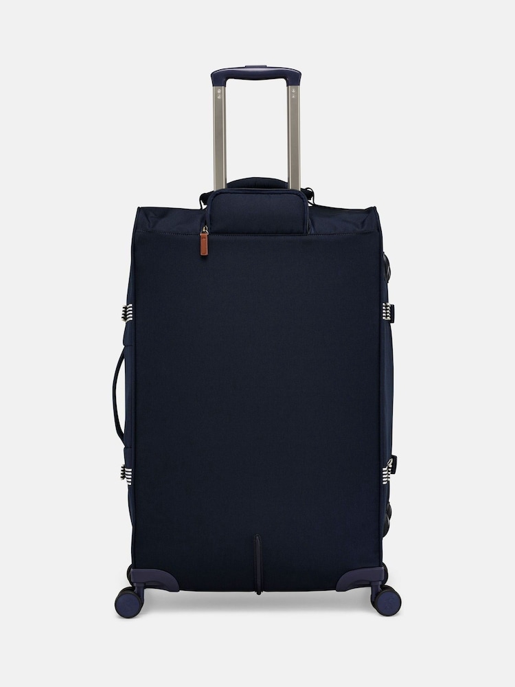 Joules Navy Blue Large 4 Wheel Soft Suitcase - Image 2 of 11