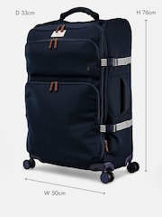 Joules Navy Blue Large 4 Wheel Soft Suitcase - Image 3 of 11