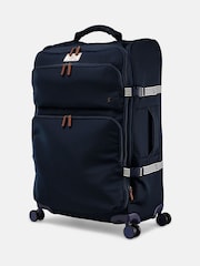 Joules Navy Blue Large 4 Wheel Soft Suitcase - Image 4 of 11