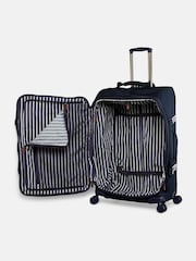 Joules Navy Blue Large 4 Wheel Soft Suitcase - Image 5 of 11