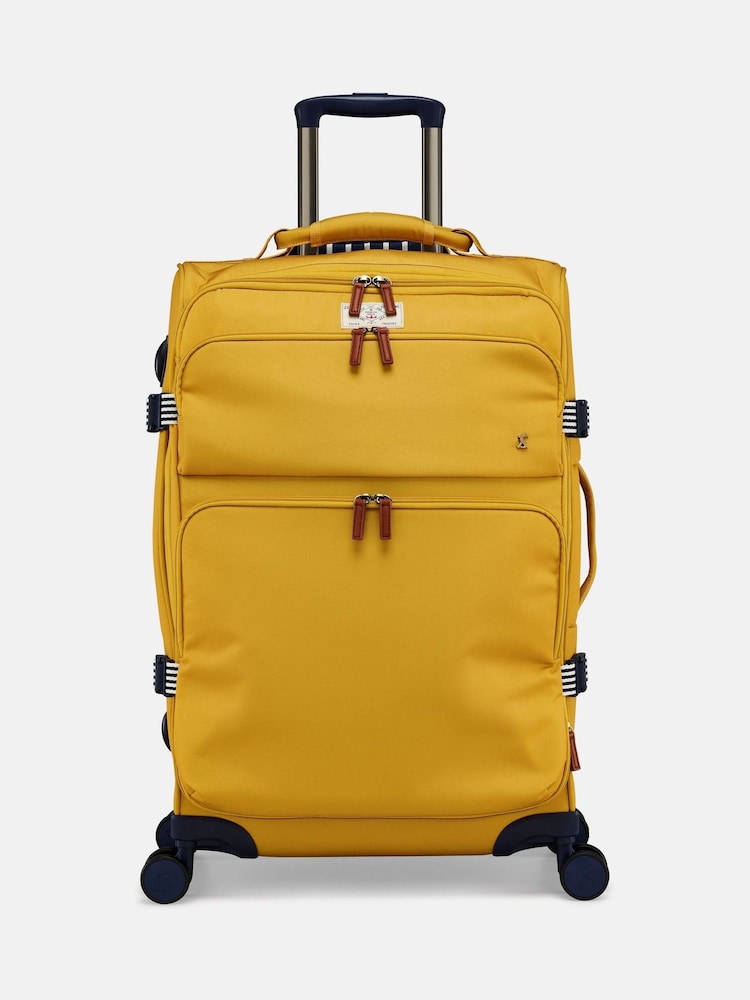 Joules Antique Gold Medium 4 Wheel Soft Suitcase - Image 1 of 7 Joules Antique Gold Medium 4 Wheel Soft Suitcase - Image 1 of 7