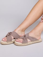 EMU Australia Brown Rowley Cross-Over Espadrille Slider Sandals - Image 1 of 9