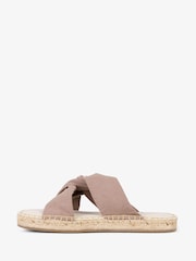 EMU Australia Brown Rowley Cross-Over Espadrille Slider Sandals - Image 5 of 9