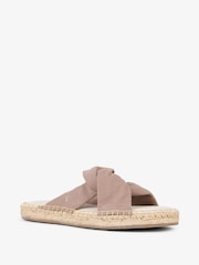 EMU Australia Brown Rowley Cross-Over Espadrille Slider Sandals - Image 6 of 9