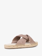 EMU Australia Brown Rowley Cross-Over Espadrille Slider Sandals - Image 7 of 9