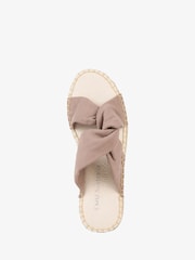 EMU Australia Brown Rowley Cross-Over Espadrille Slider Sandals - Image 8 of 9