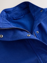 Cobalt Blue Funnel Neck Cotton Utility Jacket - Image 7 of 8
