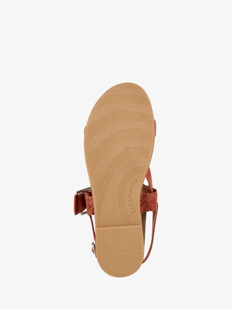EMU Australia Brown Hyams Leather Plaited Sandals - Image 11 of 11