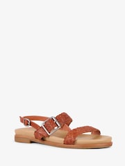 EMU Australia Brown Hyams Leather Plaited Sandals - Image 8 of 11