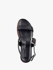 EMU Australia Black Hyams Leather Plaited Sandals - Image 11 of 12