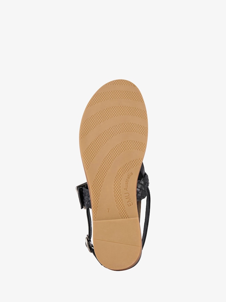 EMU Australia Black Hyams Leather Plaited Sandals - Image 12 of 12