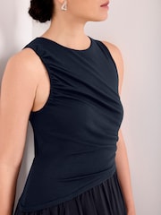 أزرق - فستان متوسط الطول غير متماثل الخصر من Mint Velvet - Image 4 of 7