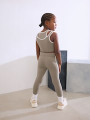 Khaki Green Side Trim Sports Leggings (3-16yrs) - Image 2 of 5