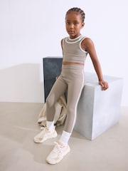 Khaki Green Side Trim Sports Leggings (3-16yrs) - Image 4 of 5