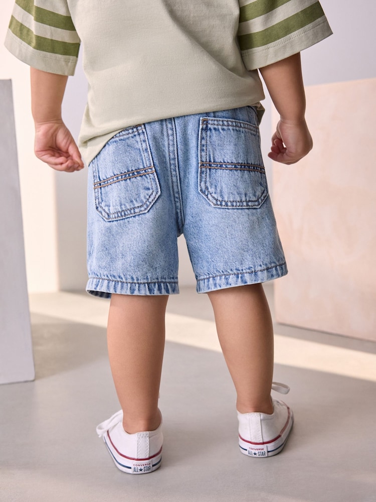 Light Blue Distressed Denim Shorts (3mths-7yrs) - Image 3 of 7