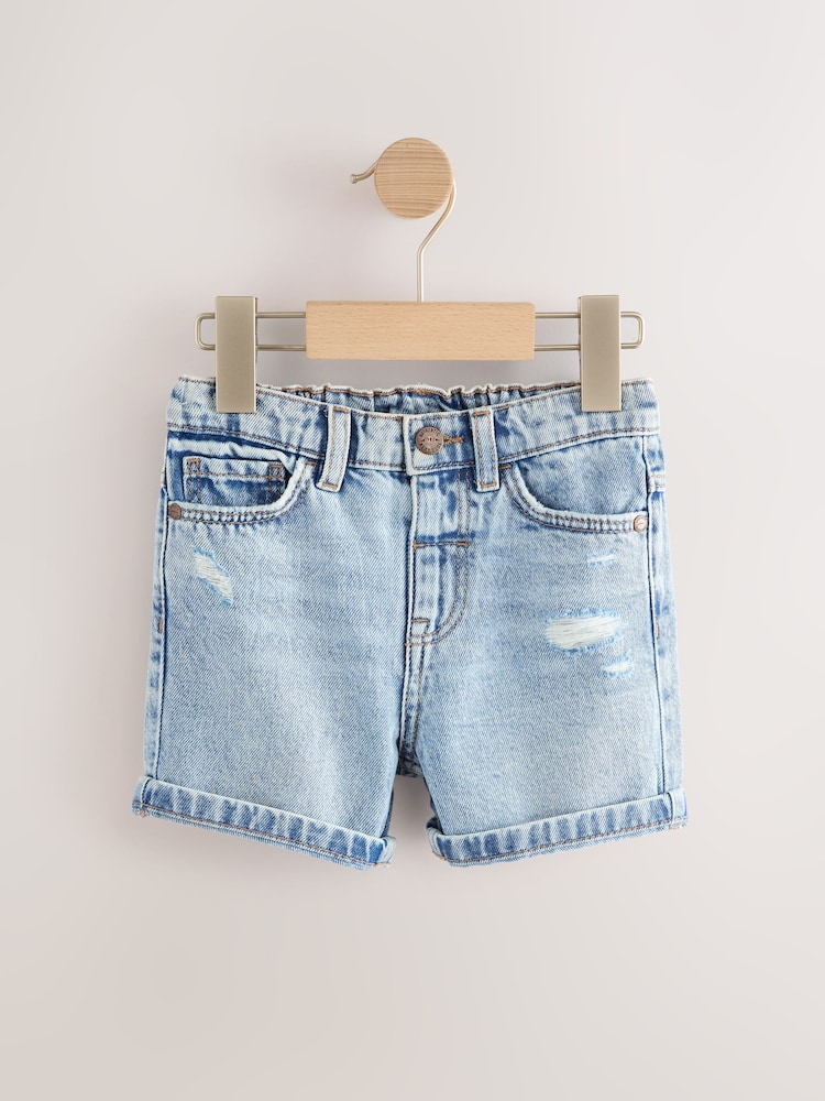 Light Blue Distressed Denim Shorts (3mths-7yrs) - Image 4 of 7