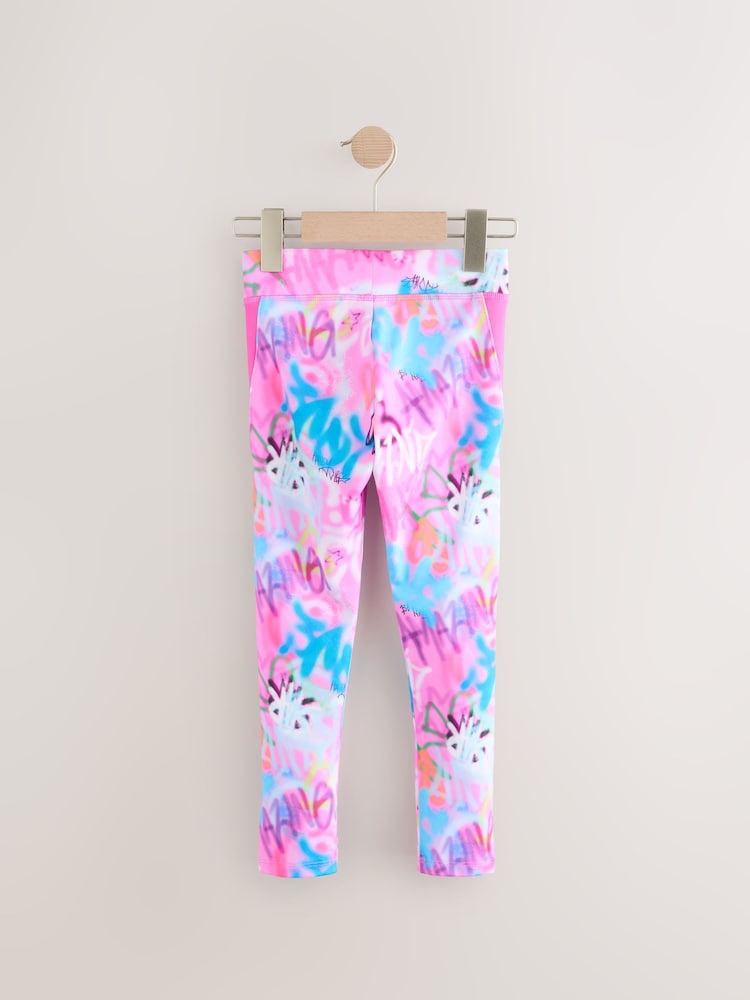 Pink Graffiti Sports Leggings (3-16yrs) - Image 2 of 4
