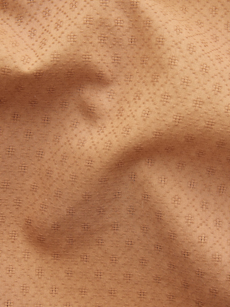 Brown Textured Long Sleeve 100% Cotton Kurta - Image 8 of 8