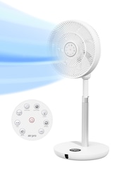 Air Pro White 125 Pedestal Fan With Remote Control and Digital Display - Image 1 of 7